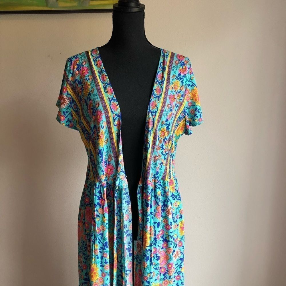 Teal Wrap Maxi Dress - Picture 13 of 14